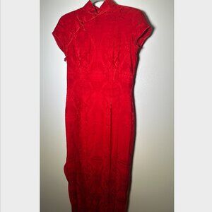 Vintage 100% Silk Chinese dress qipao - size 10 US